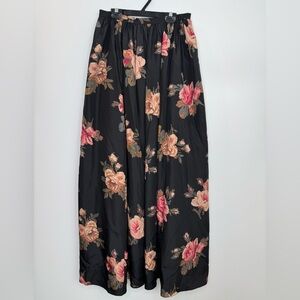 LAURA ASHLEY 90s Vintage Silk Alba Rose Floor Length Evening Maxi Skirt size 8